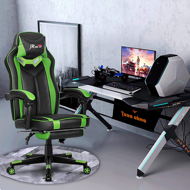 JR Knight Adjustable Reclining Ergonomic Faux Leather Swiveling PC